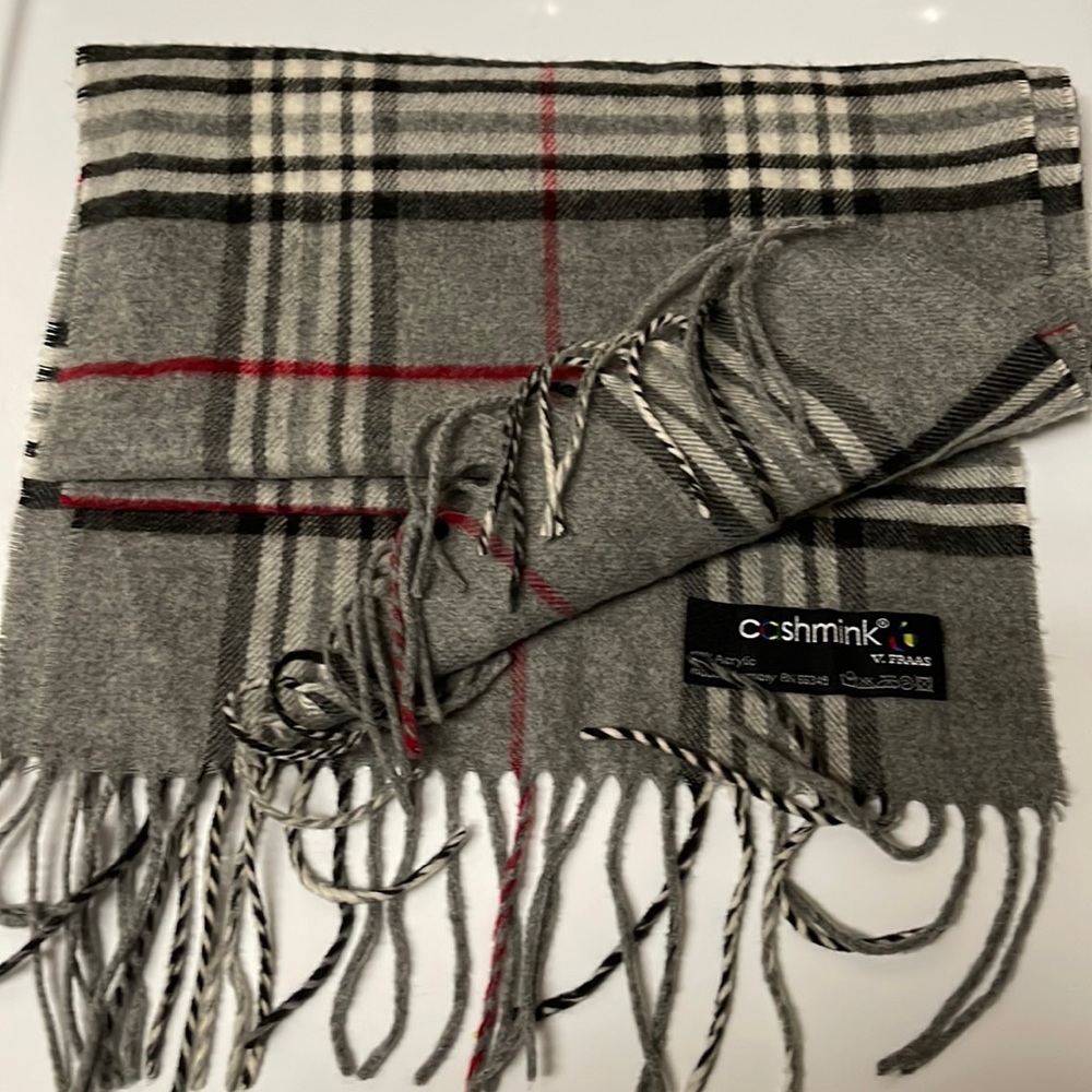 Mens Cashmink Plaid Scarf 100% Acrylic Made in Germany